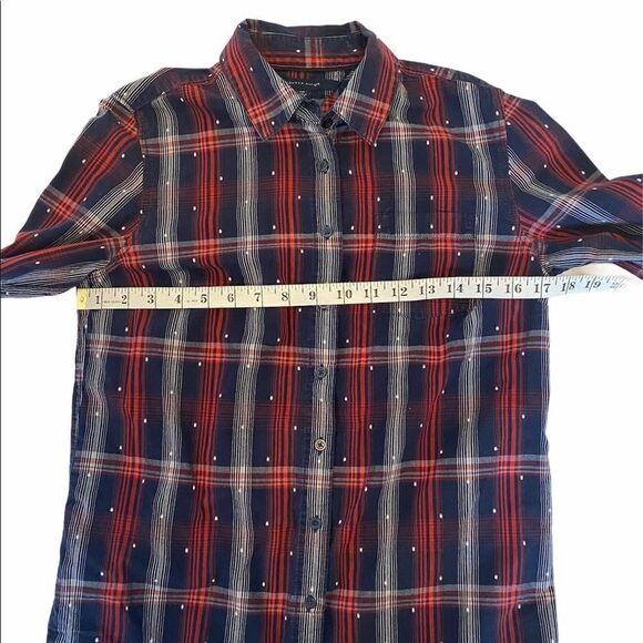 TOMMY HILFIGER Plaid Button Up Top Red & Blue S - Picture 7 of 8